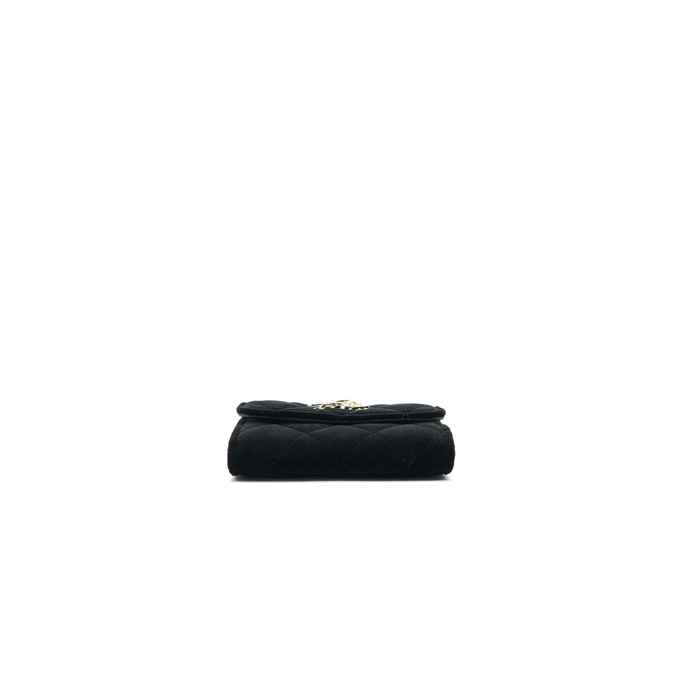 Chanel 21A velvet CC Crystal Logo  Holder