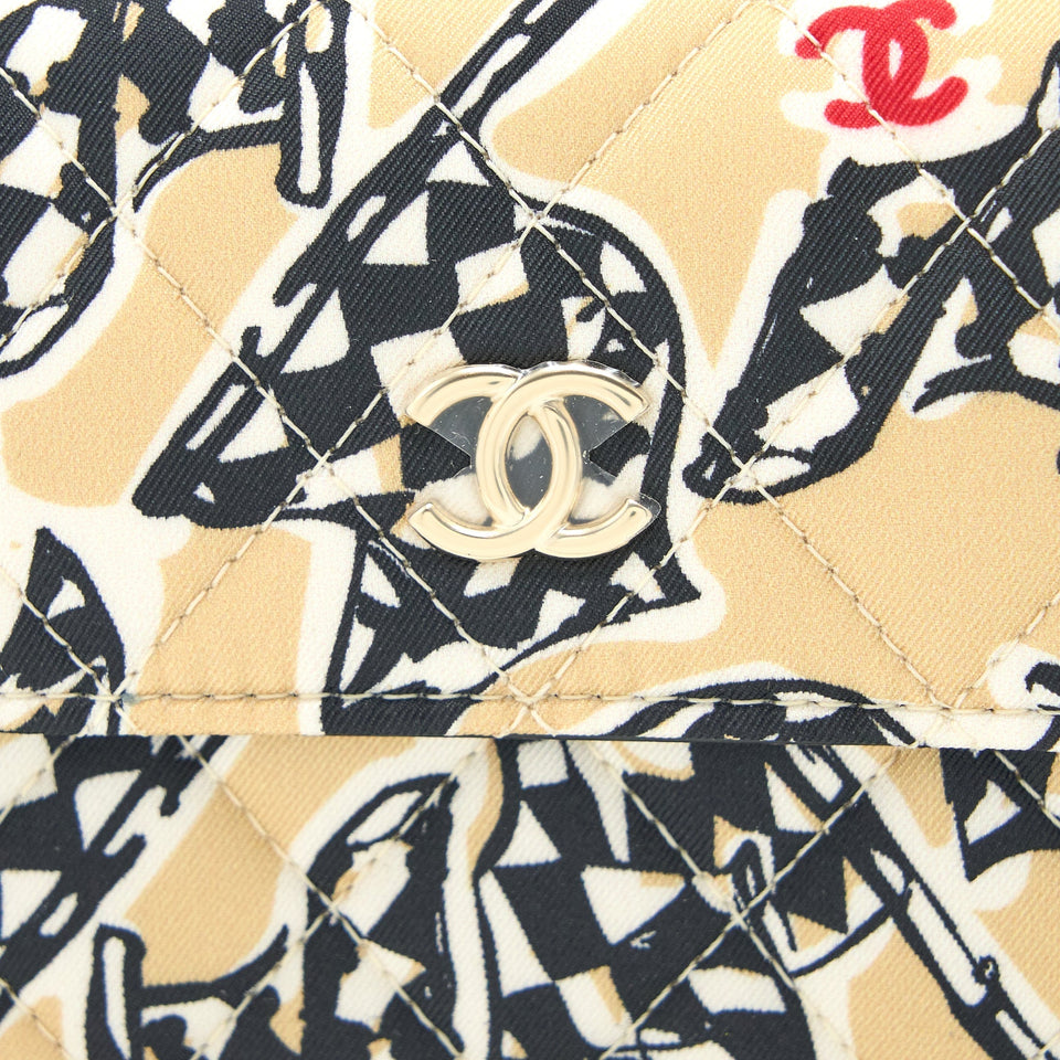 Chanel Mini Clutch with Chains Fabric Multicolour L (Microchip)