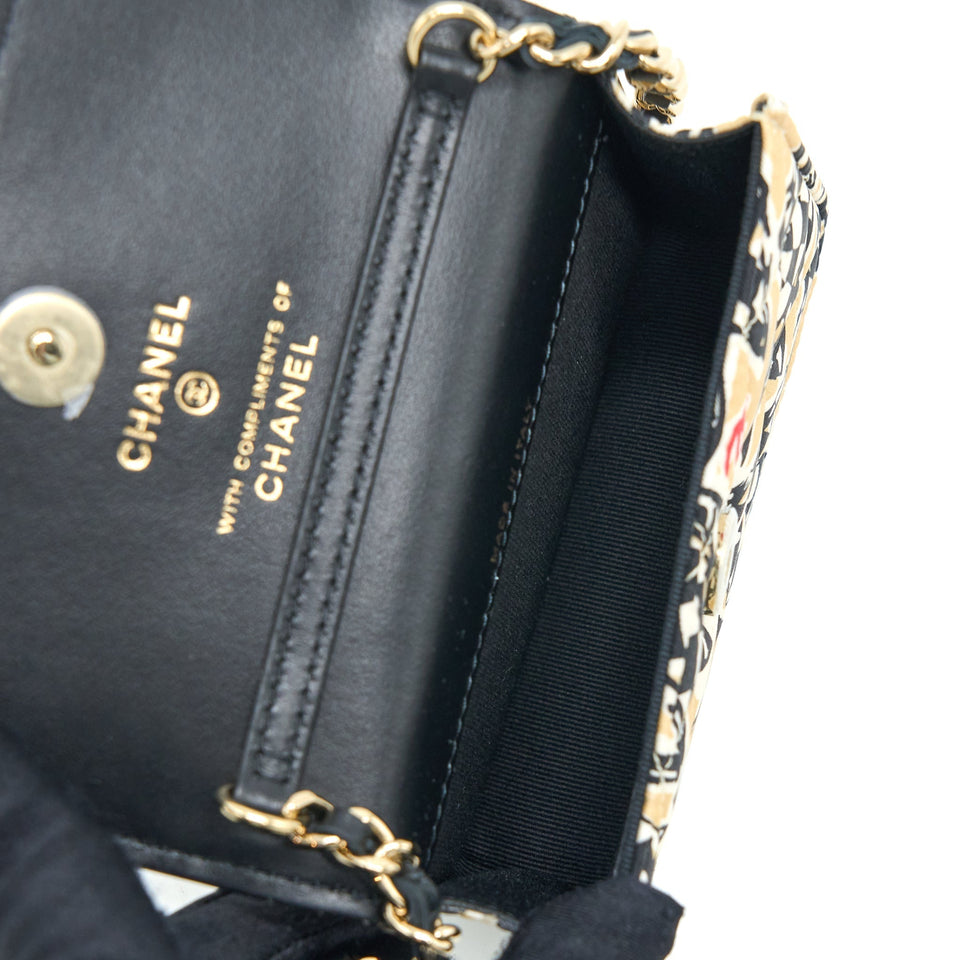 Chanel Mini Clutch With Chains Fabric Multicolour L (Microchip)