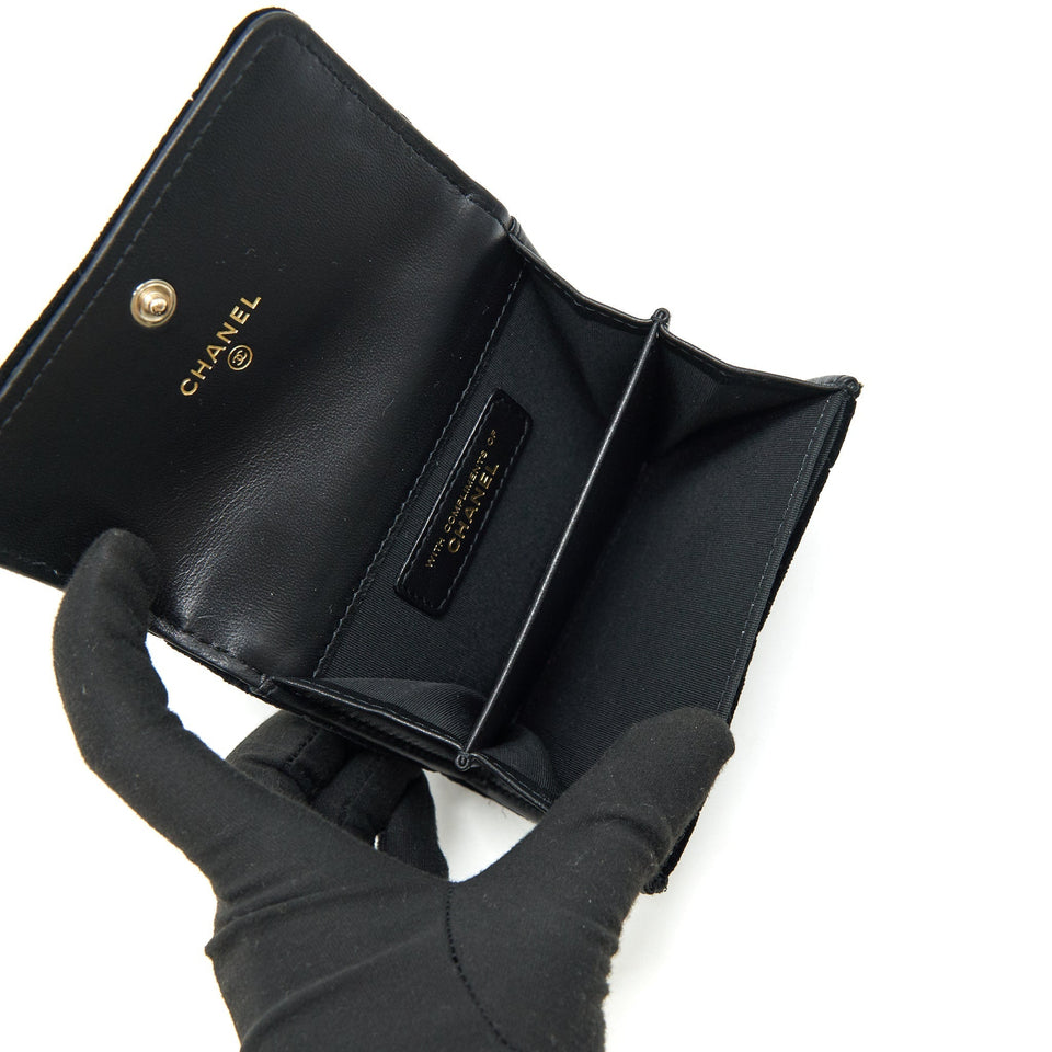 Chanel 21A velvet CC Crystal Logo  Holder