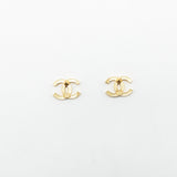 Chanel CC Logo Earrings Gold Tone