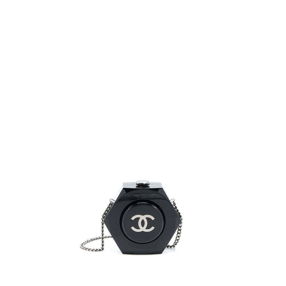 Chanel 18a CC Logo Evening Clutch Black