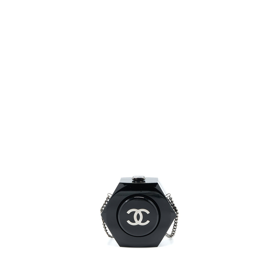 Chanel 18a CC Logo Evening Clutch Black