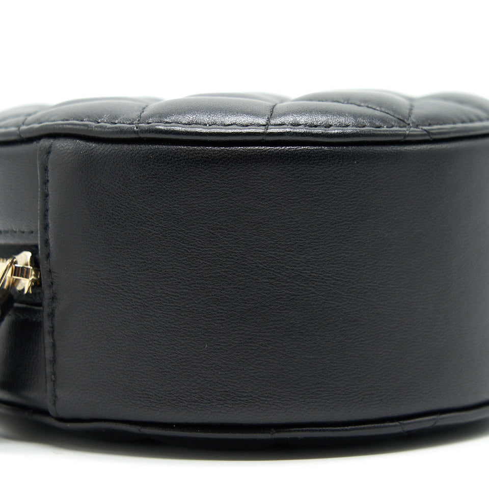 Chanel Round Clutch with Chain Black Brushed