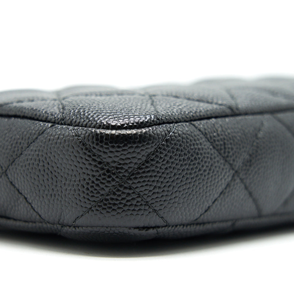 Chanel Double Zip Wallet on Chain Caviar Black L