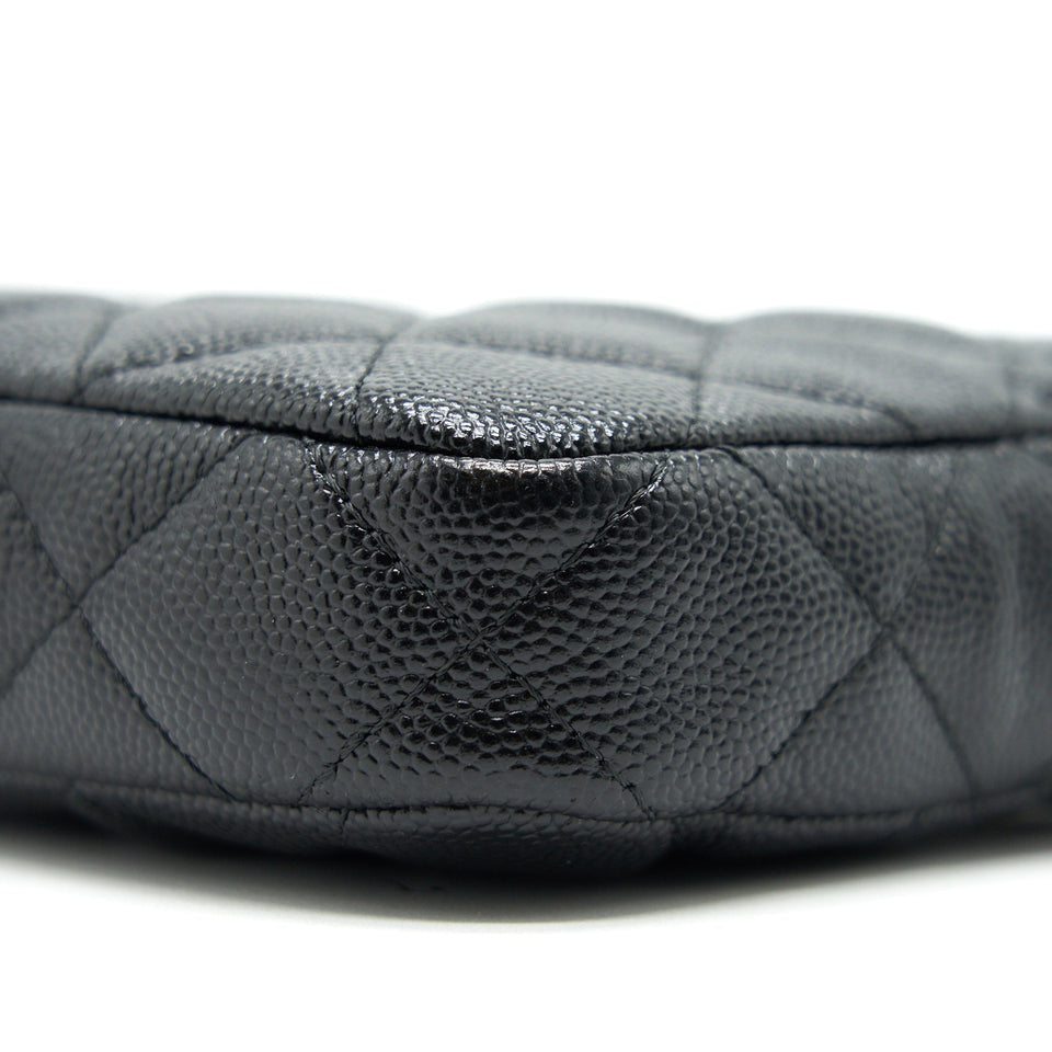 Chanel Double Zip Wallet on Chain Caviar Black L