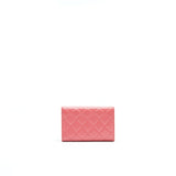 Chanel CAVIAR FLAP WALLET ROSE PINK WITH GOLD CC LOGO