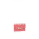 Chanel CAVIAR FLAP WALLET ROSE PINK WITH GOLD CC LOGO