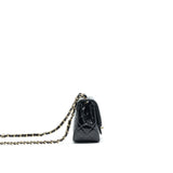 Chanel MINI SQUARE FLAP BAG QUILTED PATENT LEATHER BLACK