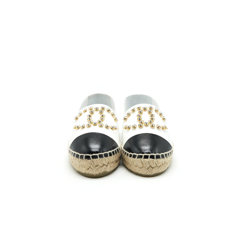 Chanel White & Black Espadrilles Size35