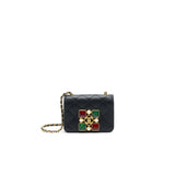 Chanel Small Flap Bag with Calfskin, Pearl , Resin Black