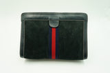 Gucci "Accessory Collection" Pouch in Navy Blue Suede Leather