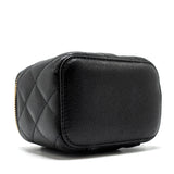 Chanel Small Vanity Clutch with Chain CC Pearl Caviar Black L