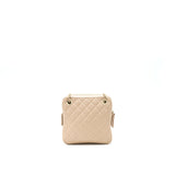 Chanel Quilted Chain Shoulder Bag/ Crossbody Bag beige L