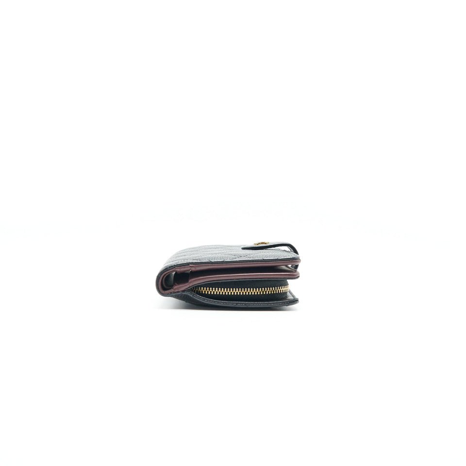 Chanel Quilted CC Bifold Caviar Wallet Black