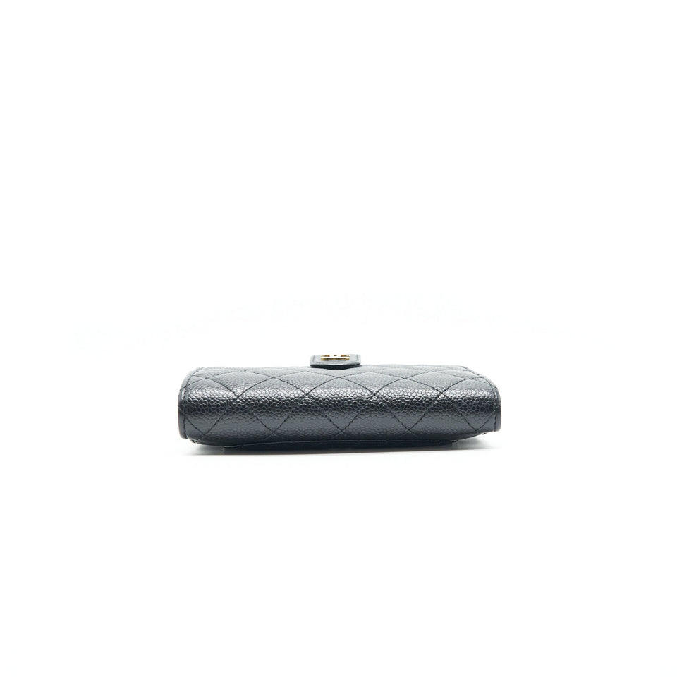 Chanel Quilted CC Bifold Caviar Wallet Black