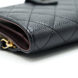 Chanel Quilted CC Bifold Caviar Wallet Black