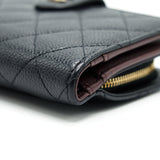 Chanel Quilted CC Bifold Caviar Wallet Black