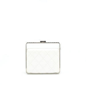 Chanel Quilted Clutch Lambskin White