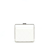 Chanel Quilted Clutch Lambskin White