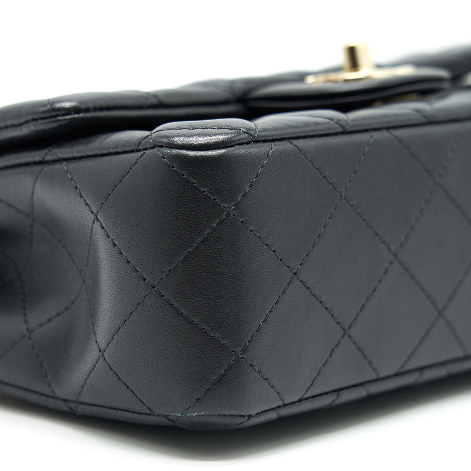Chanel Mini Rectangular Flap Bag Black L LAMBSKIN