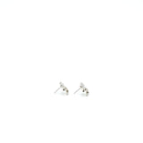Chanel CC Logo And Bow Earrings Silver Tone