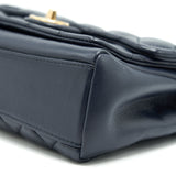 Chanel Quilted Flap Bag Navy with Brushed