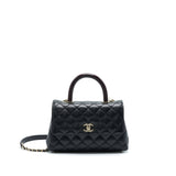Chanel Small Coco Handle 24cm Caviar Black L Embossed Handle