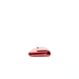 Chanel CAVIAR FLAP WALLET ROSE PINK WITH GOLD CC LOGO