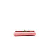 Chanel CAVIAR FLAP WALLET ROSE PINK WITH GOLD CC LOGO