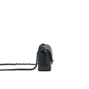 Chanel Mini Rectangular Lambskin black so black