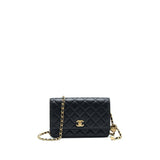 Chanel 22C Pearl Crush Wallet On Chain Black