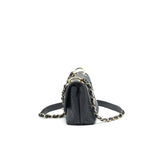 Chanel Caviar quilted flap Bag with handle and Chain Black L