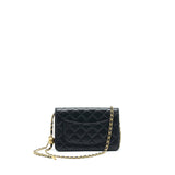 Chanel 22C Pearl Crush Wallet On Chain Black