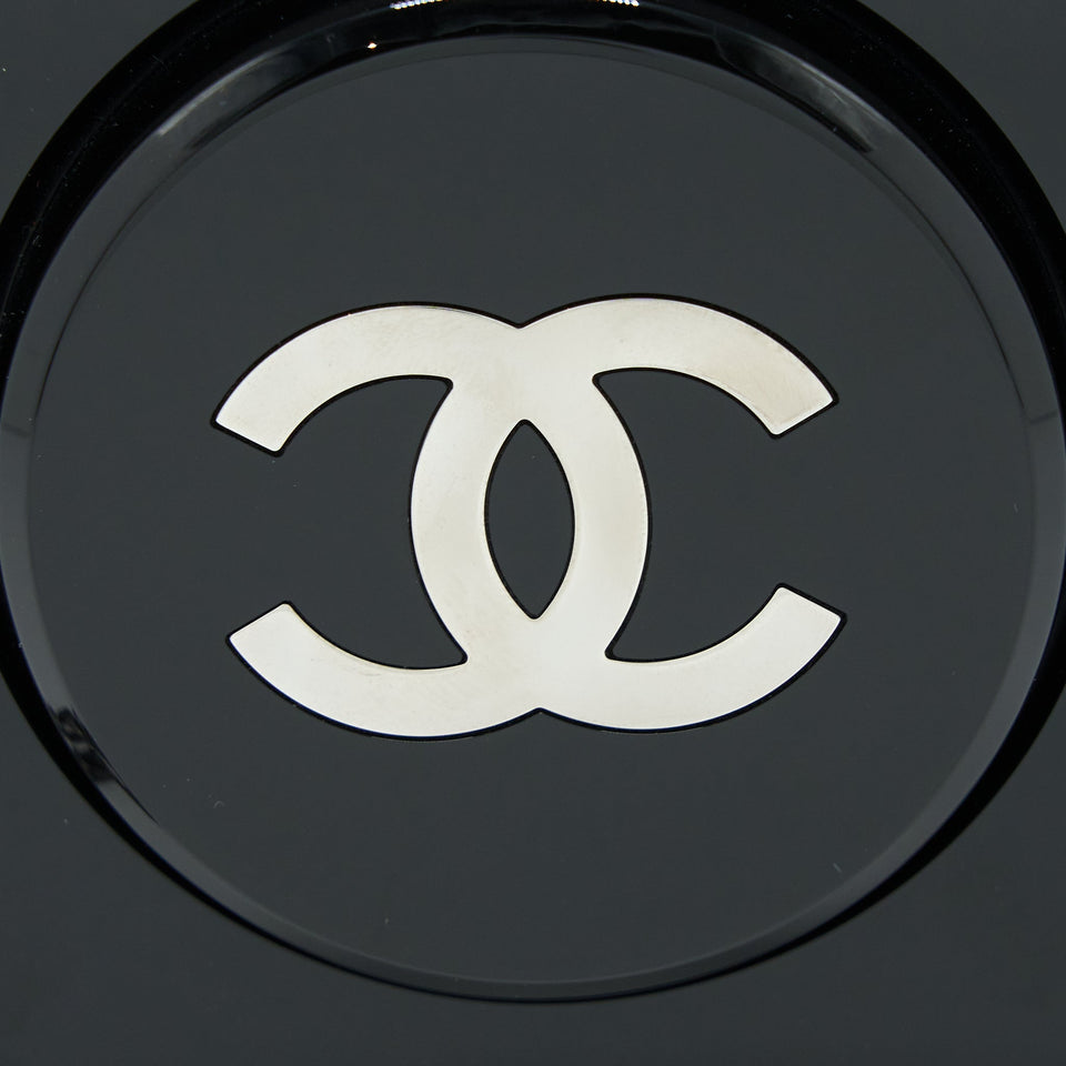 Chanel 18a CC Logo Evening Clutch Black