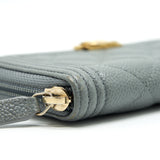 Chanel Caviar small Zip Wallet Grey
