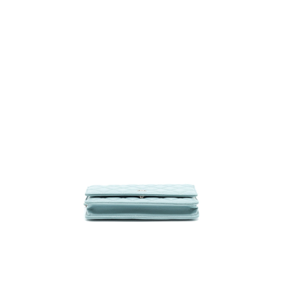 Chanel Wallet On Chain Caviar Pearly Light Blue