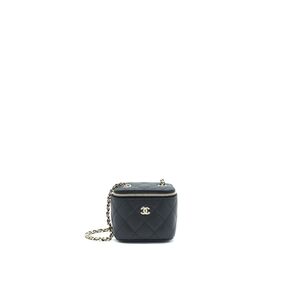 Chanel Mini Vanity Caviar In Black L