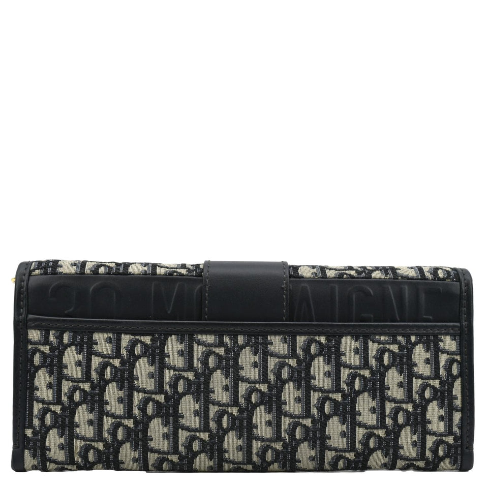 Christian Dior 30 Montaigne Oblique Jacquard Crossbody Clutch Blue