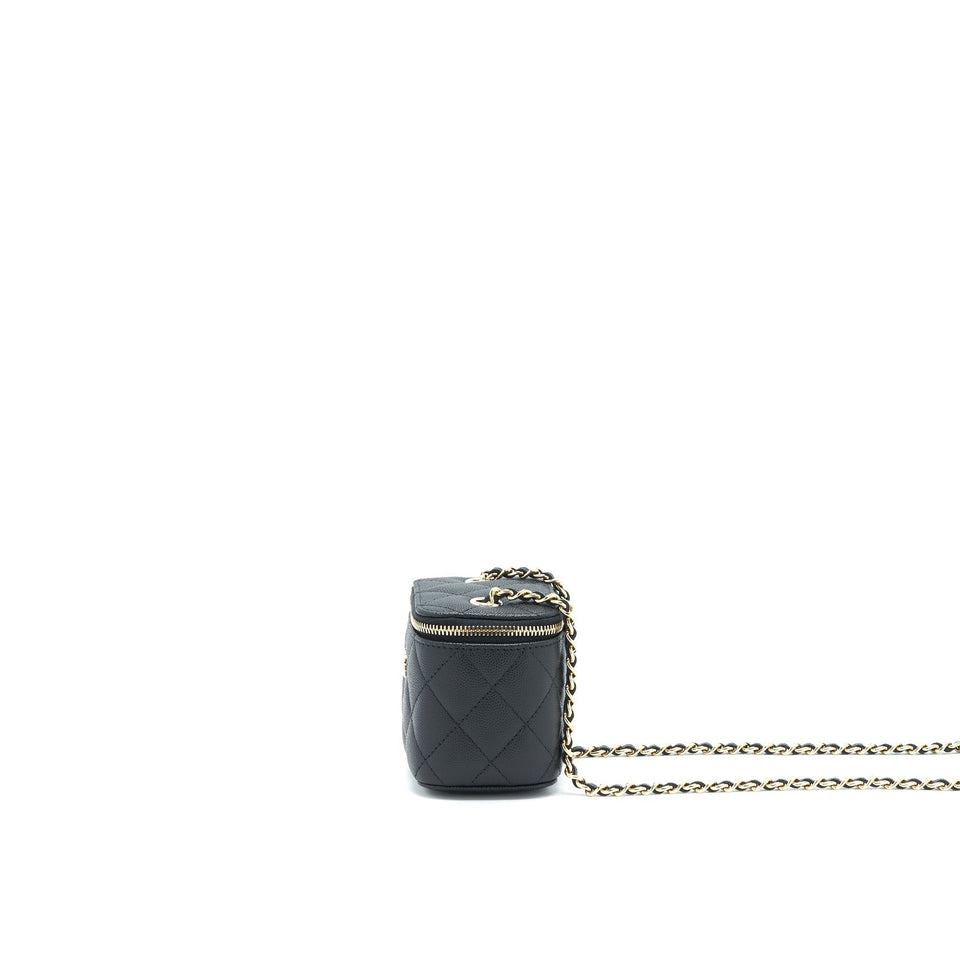 Chanel Mini Vanity Caviar In Black L