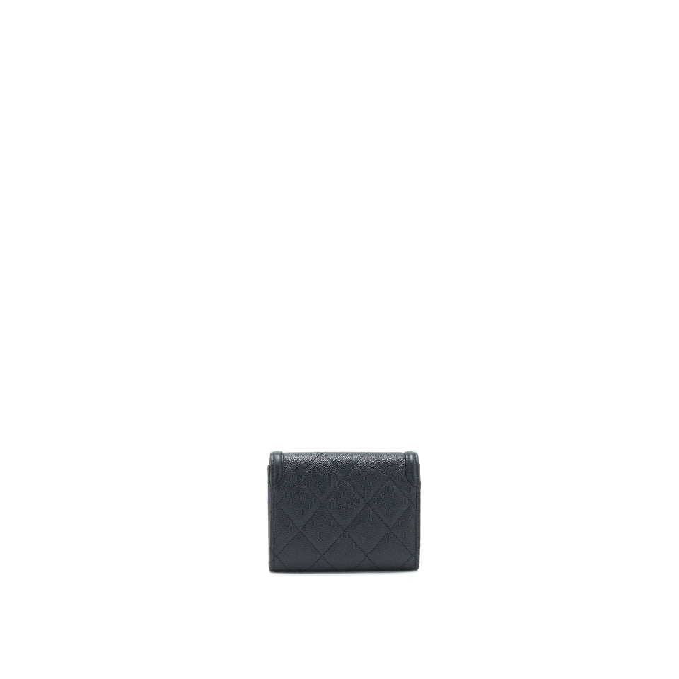 Chanel Filigree Flap  Holder Caviar Black
