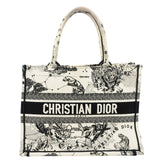 Christian Dior Book Zodiac Embroidery Canvas Tote Bag Latte