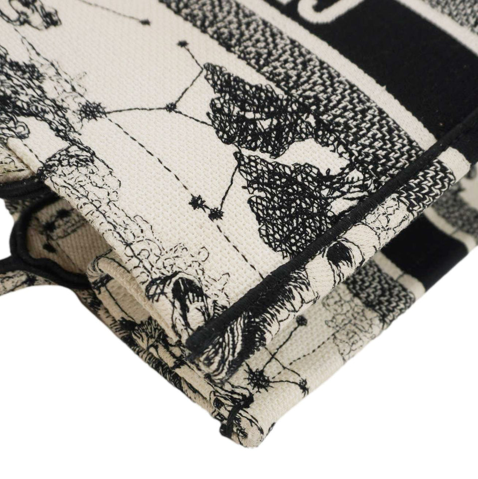 Christian Dior Book Zodiac Embroidery Canvas Tote Bag Latte