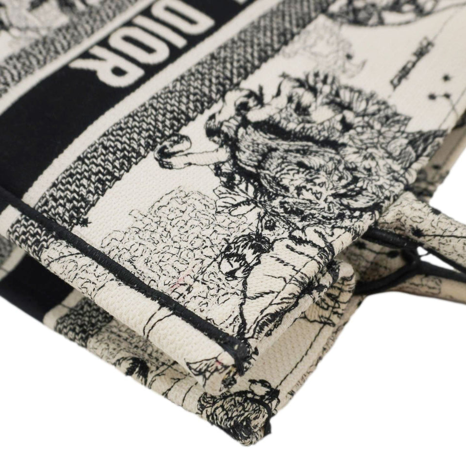 Christian Dior Book Zodiac Embroidery Canvas Tote Bag Latte