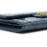 Chanel Patent Leather flap Wallet Navy