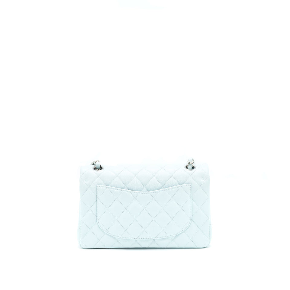 Chanel 21K Small Classic Double Flap Bag Caviar Light Blue
