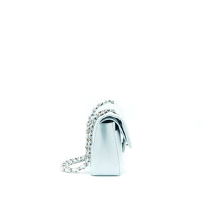 Chanel 21K Small Classic Double Flap Bag Caviar Light Blue