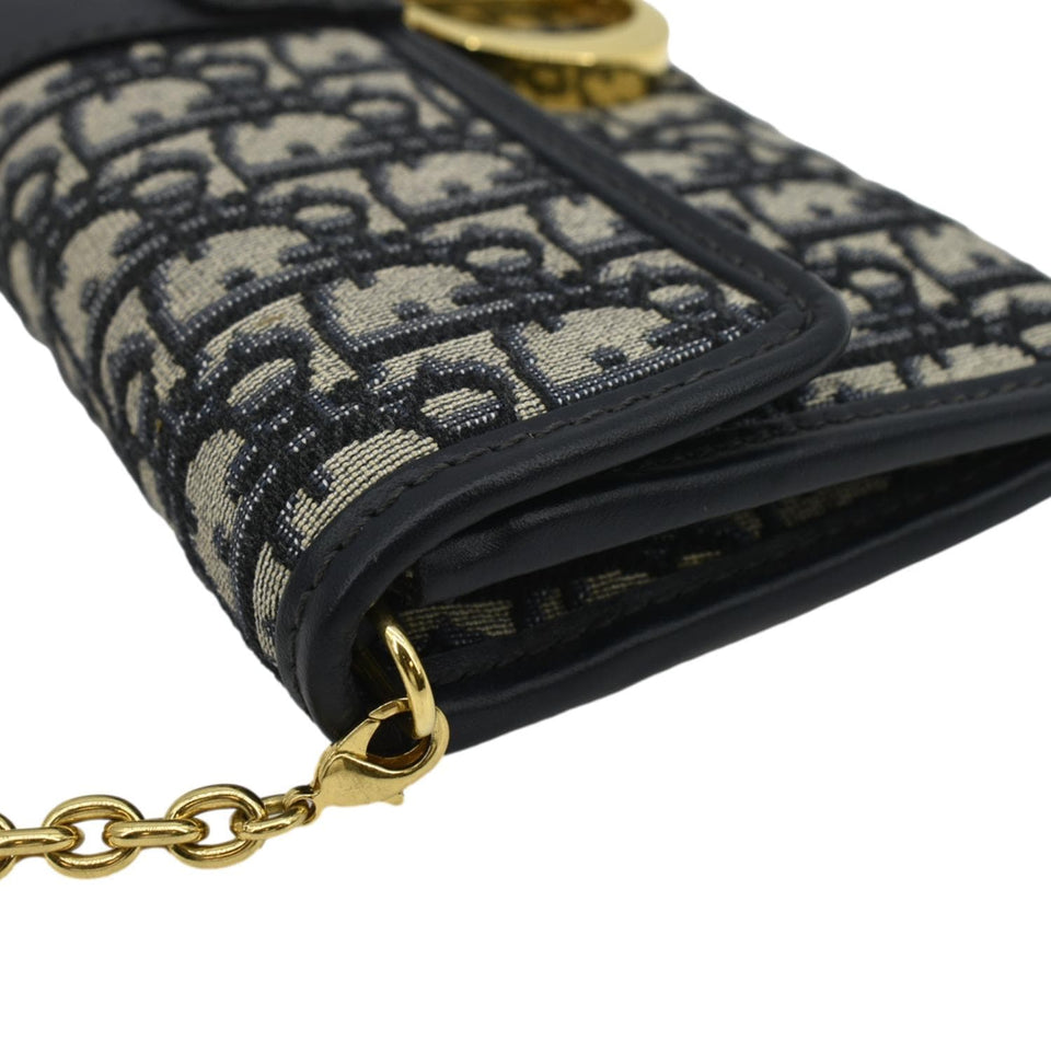 Christian Dior 30 Montaigne Oblique Jacquard Crossbody Clutch Blue