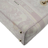 Christian Dior Lady Dior D-Lite Embroidered Canvas Shoulder Bag White