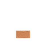 Chanel caviar fold long wallet dark beige